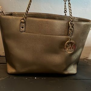 Gold Michael kors tote bag